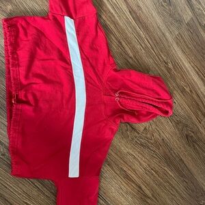 Forever 21 Kids Red Hoodie with White Stripe